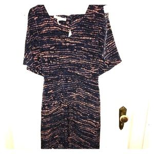 Blue and orange cocktail dress